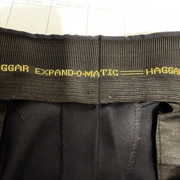 Haggar Dress Pants Mens Expand-o-Matic Navy Size 40/31 Back Button Missing - Picture 11 of 14